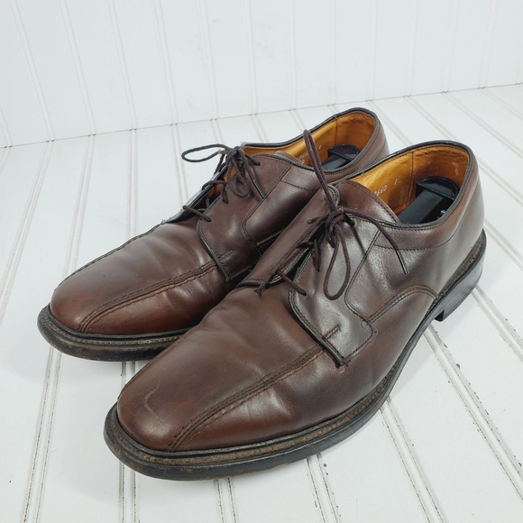 Allen Edmonds Hillcrest Bicycle Toe Derby Brown Leather Shoes i287 main image 6